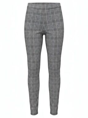 Seven7 Plaid Stretch Ponte Leggings in Black,  White, & Tan - Size Medium